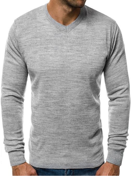 Pohodlný pánsky sveter šedý O/KV04Z