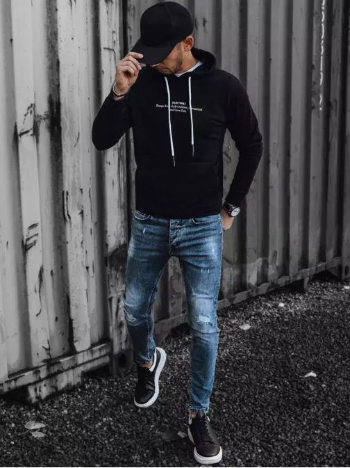 Čierna mikina s potlačou  Fun Time