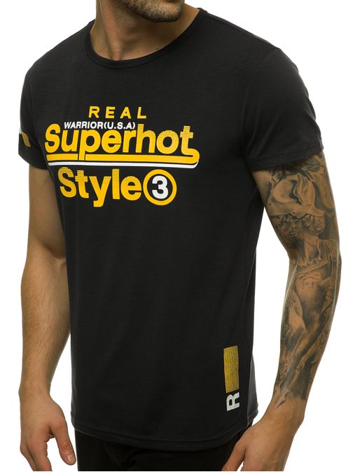 Atraktívne čierne tričko s potlačou JS/SS10903Z