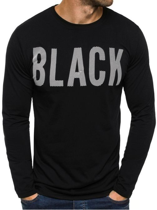 Jednoduché tričko v čiernej farbe a nevýraznou potlačou STREET STAR MX128