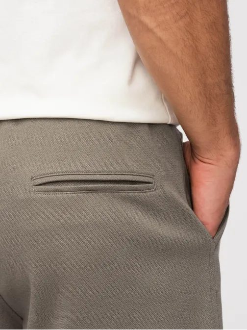 Úpletové khaki pánske kraťasy V4 SRSK-0124