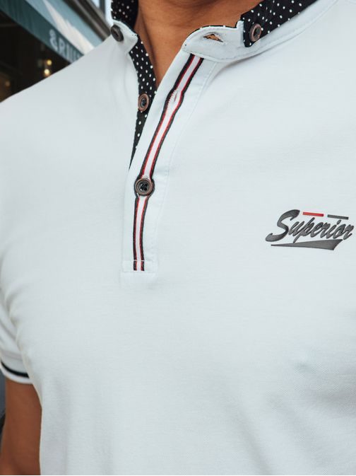 Moderná biela pánska polokošeľa