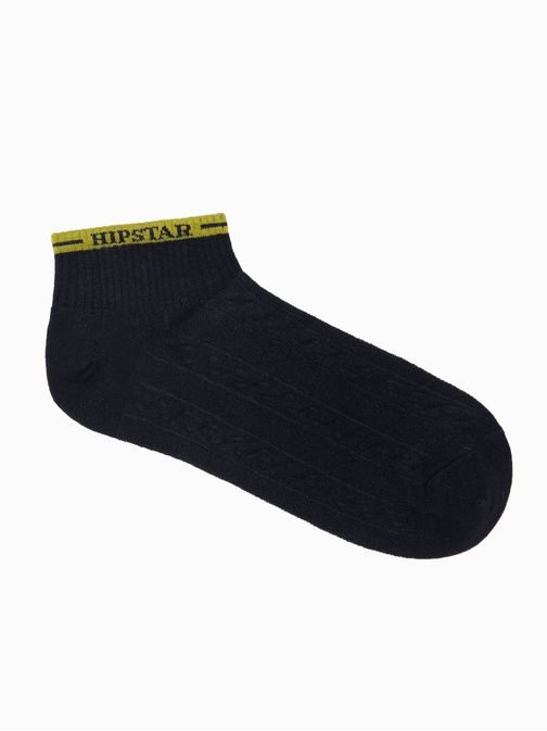 Čierne členkové bavlnené ponožky Hipstar U239