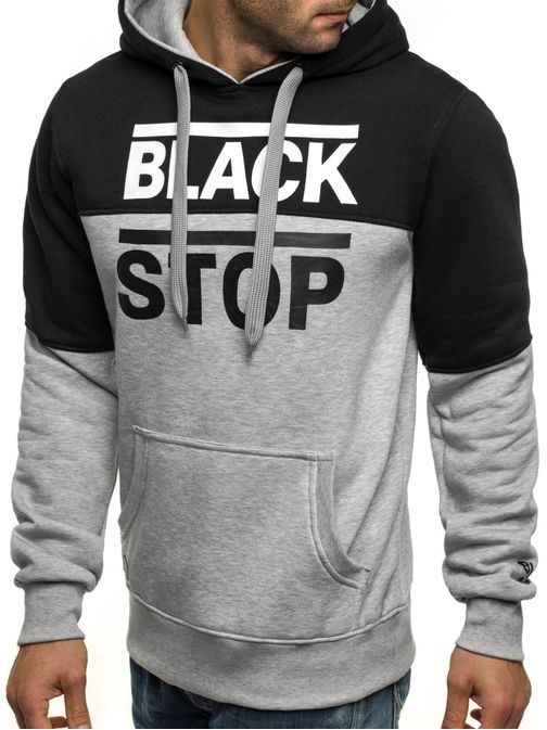 Black stop mikina J.STYLE JXW665 sivá