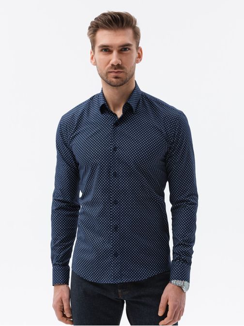 Granátová košeľa s jemným vzorom K625