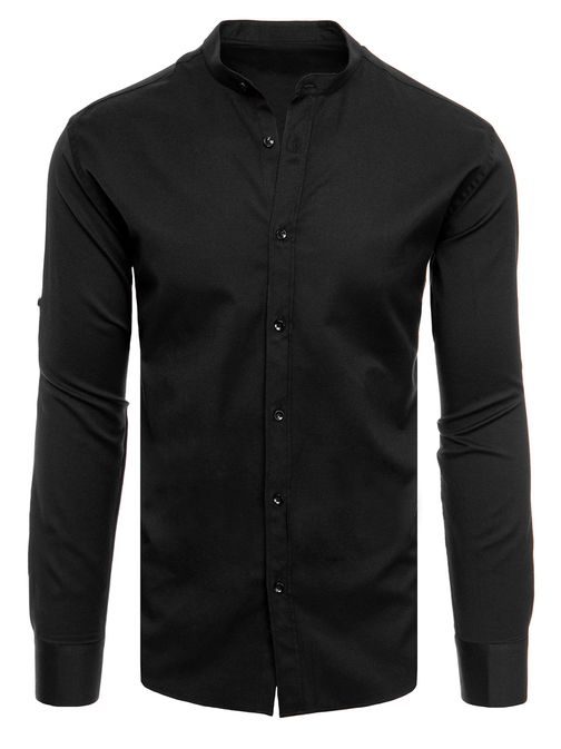 Nadčasová elegantná čierna pánska košeľa