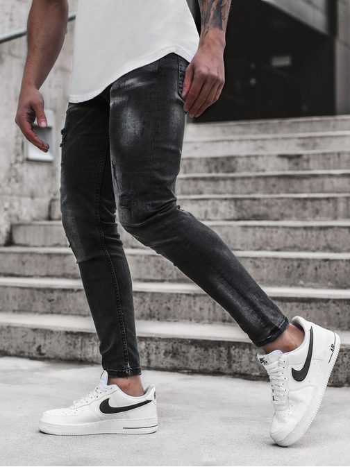 Trendy čierne pánske jeansy G/1084