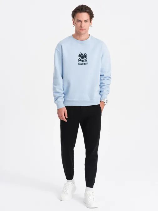Trendy čierne úpletové tepláky V8 PASK-0143