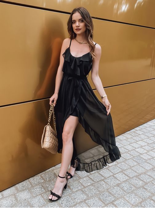 Senzačné letné ľahké šaty v čiernej farbe Maretta