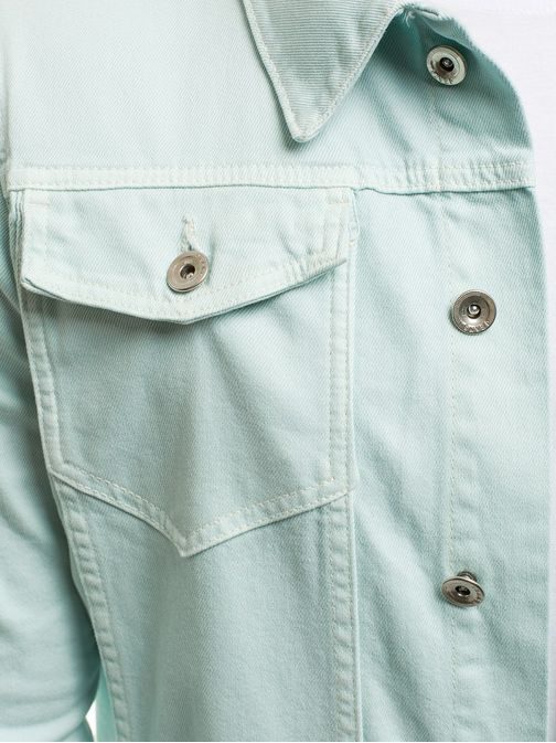 Slabo zelená predĺžená jeansová bunda OT/2038K/7