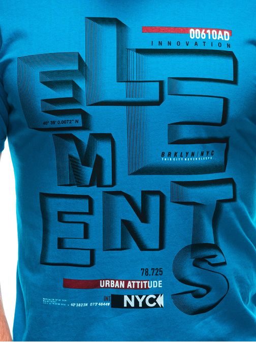 Originálne svetlo modré tričko s nápisom ELEMENTS S1884