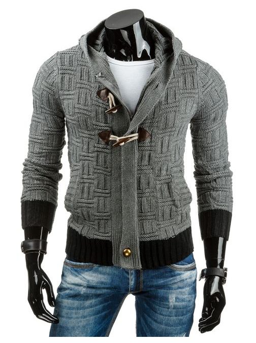 Pohodlný antracitový sveter na zips