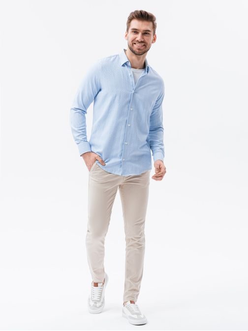 Svetlo-modrá košeľa s jemným vzorom K621