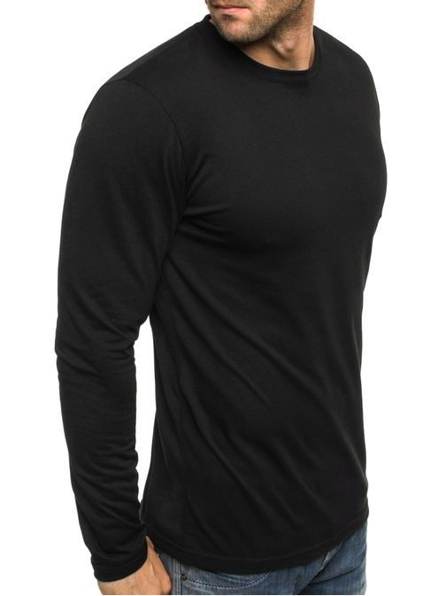 Klasické tričko s dlhým rukávom v čiernej farbe STREET STAR MX135