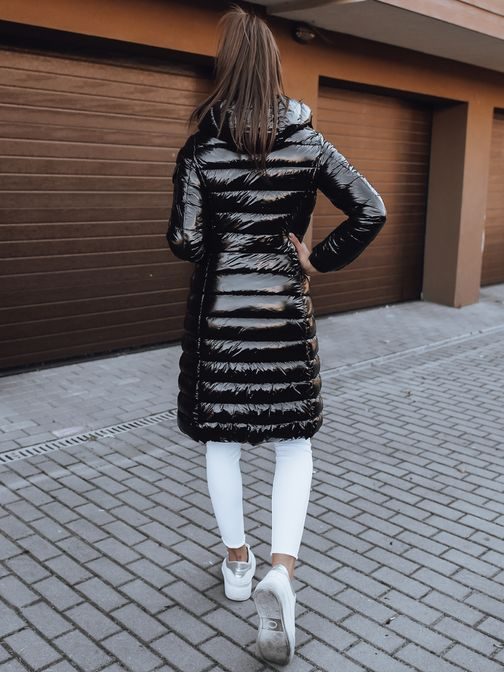 Originálny čierny dámsky prešívaný kabát Bolonia