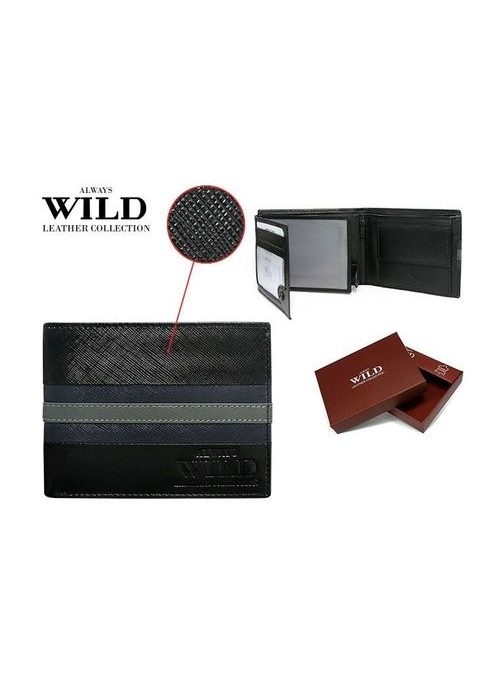 Trendy čierna peňaženka s farebnými pásmi