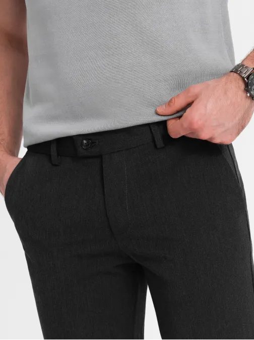 Elegantné grafitové chinos nohavice klasického strihu V2 PACP-0191