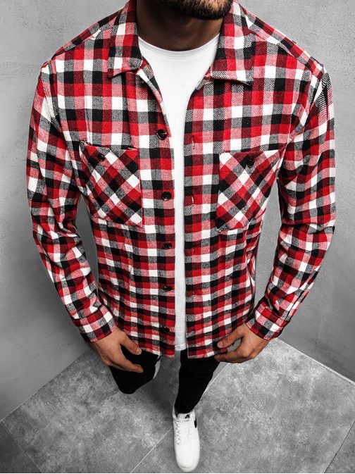 Flanelová košeľa v červenej farbe MACH/G503