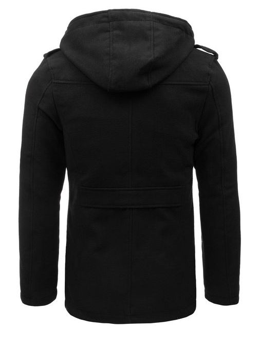 Kabát s odnímateľnou kapucňou v čiernej farbe