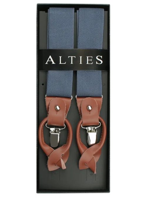 Nadčasové pánske traky v modrej farbe