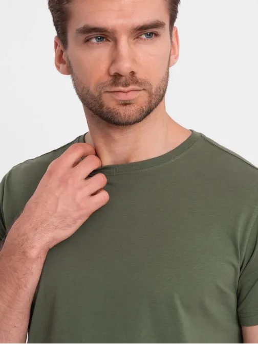 Khaki bavlnené tričko V6 TSBS-0146