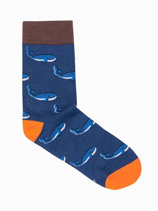 Veselé pánske ponožky modré U109
