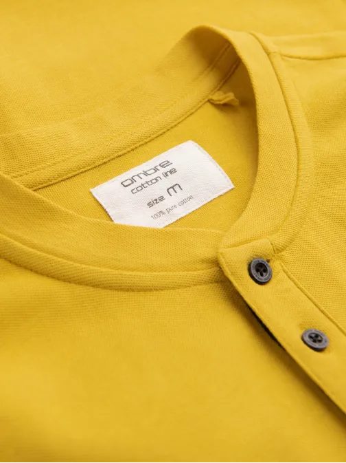 Pohodlná trendy žltá polokošeľa V9 TSCT-0156