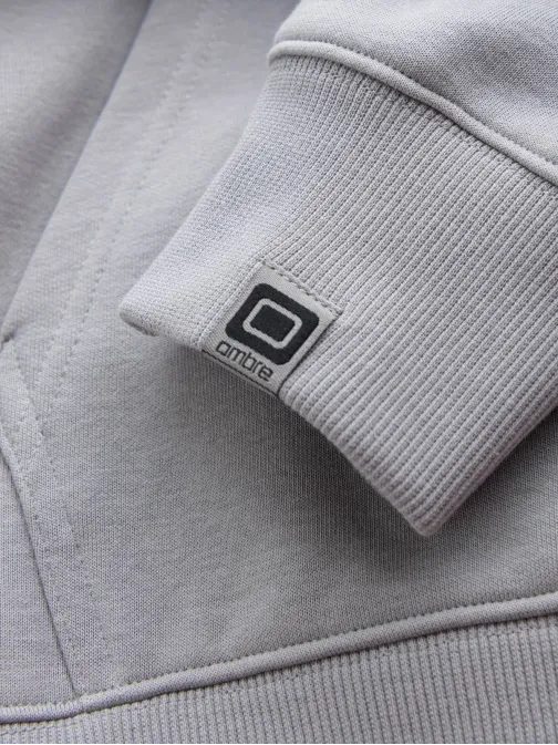 Moderná šedá mikina na zips V1 SSZP-0140