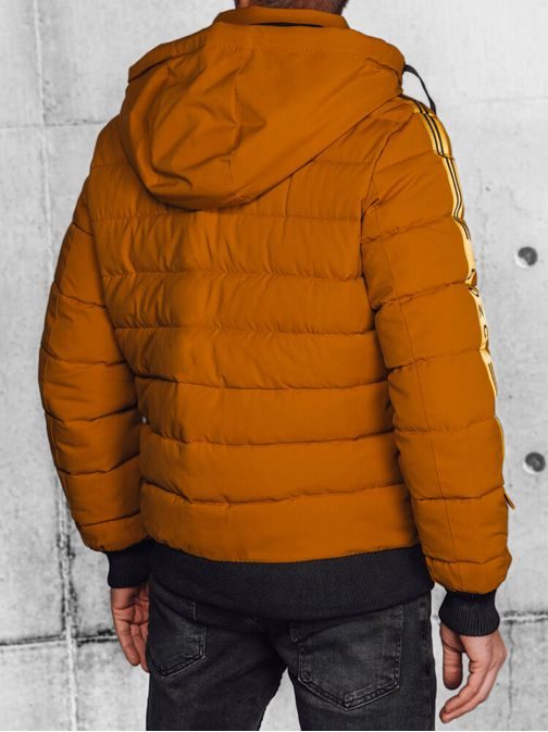 Trendy pánska kamelová prešívaná bunda