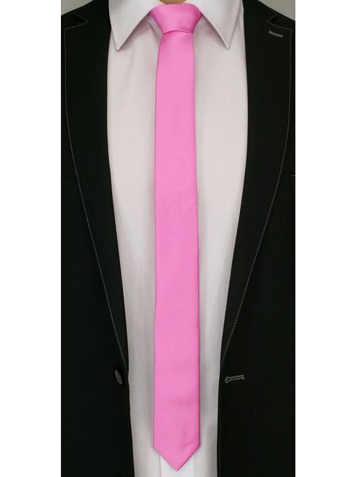 Ružová pánska kravata s prúžkom