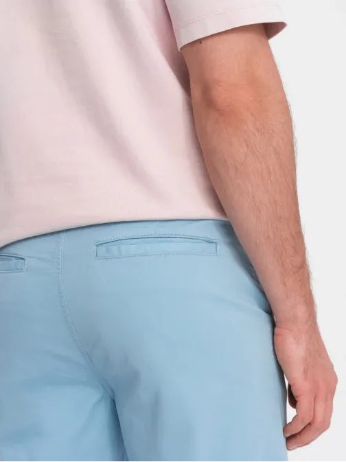 Modré chinos kraťasy s lemom V3 W421