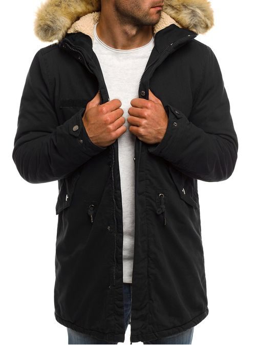 Čierna zimná pánska bunda AK-CLUB YL002
