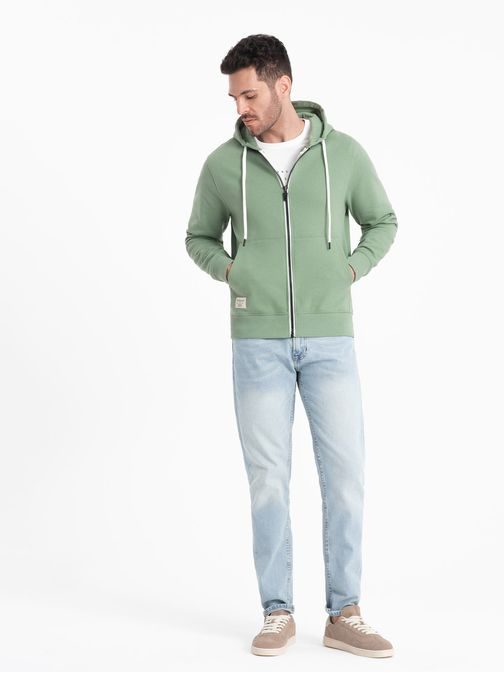 Základná zelená mikina na zips V3 SSBZ-0178