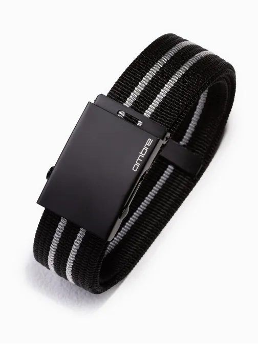 Pánsky látkový opasok v čiernej farbe A365