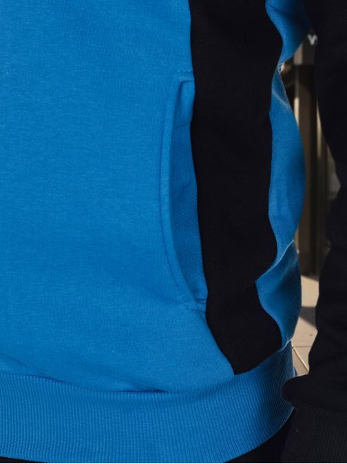 Dvojfarebná pánska modro-čierna mikina