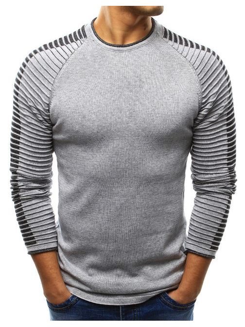 Originálny šedý sveter
