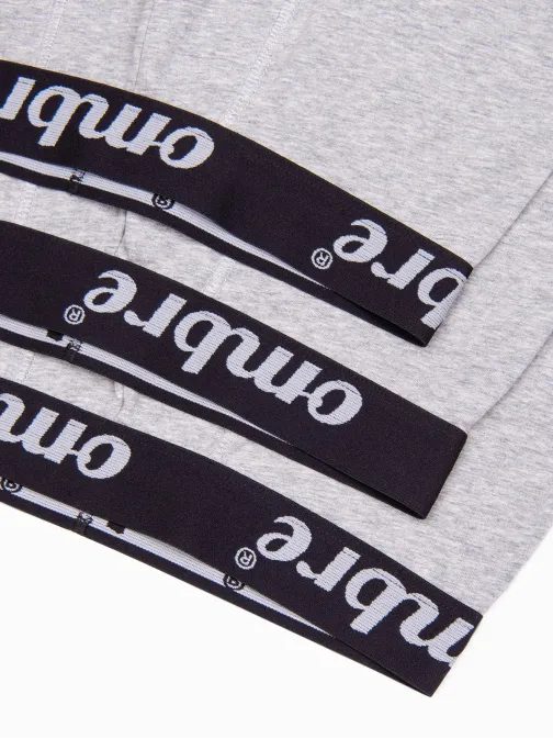 Šedé pánske bavlnené boxerky U159 (3 ks)