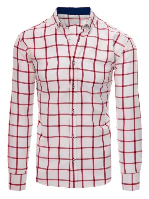 Biela košeľa s červeným vzorom