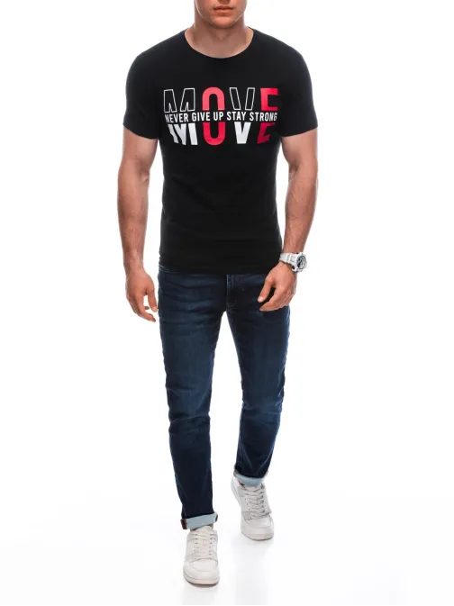 Čierne tričko s výrazným nápisom S1934