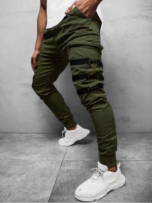 Khaki pánske joggery G/11132