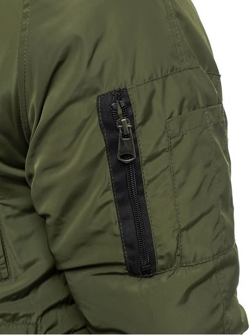 Štýlová zimná bombera s kapucňou J.STYLE 506 KHAKI