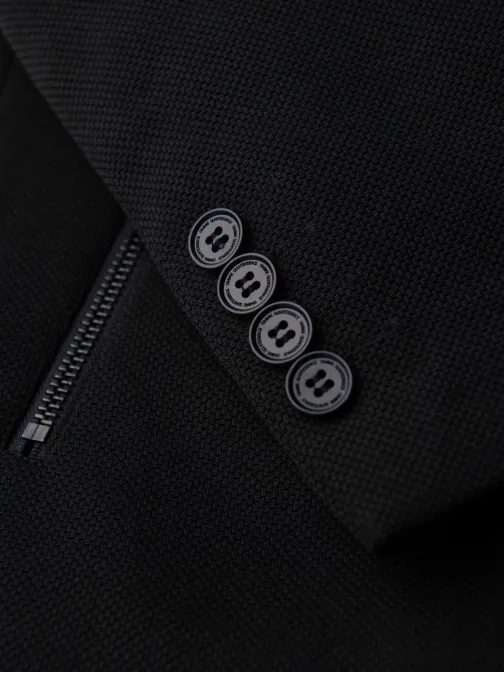 Čierny pánsky kabát s vysokým golierom  V1 COWC-0136