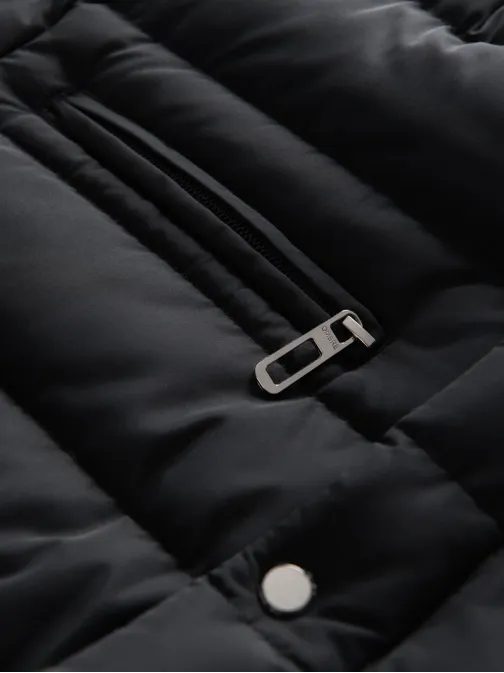 Čierna prechodná bunda so stojacím golierom V1 JALP-0260