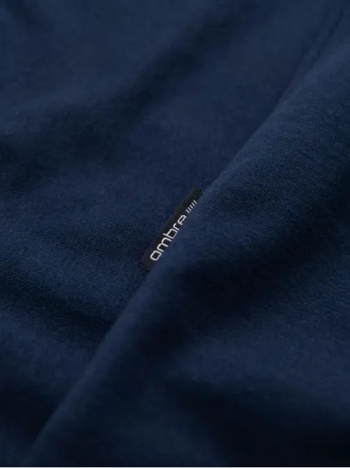 Basic bavlnené tmavomodré tričko s V-výstrihom V2 TSBS-0237
