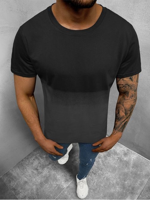 Tieňované moderné tričko v čiernej farbe JS/8T81/5Z