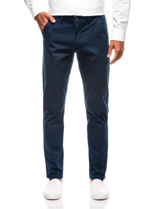 Pútavé tmavo modré chinos nohavice P1473