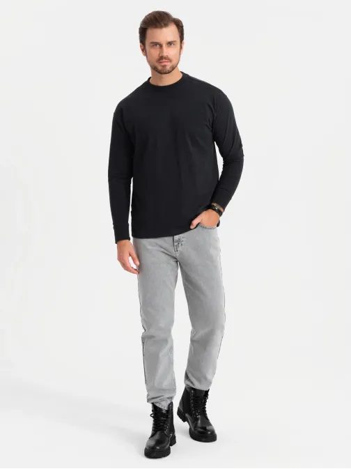 Moderné čierne pánske tričko V1 LSBC-0129