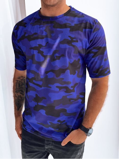 Maskáčové tričko v modrej farbe