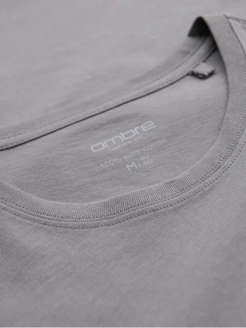 Basic šedé bavlnené tričko s okrúhlym výstrihom V3 TSBS-0236
