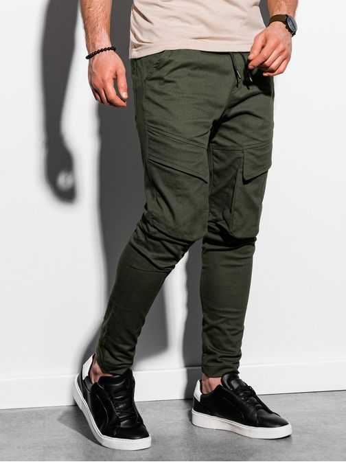 Khaki jogger nohavice P999